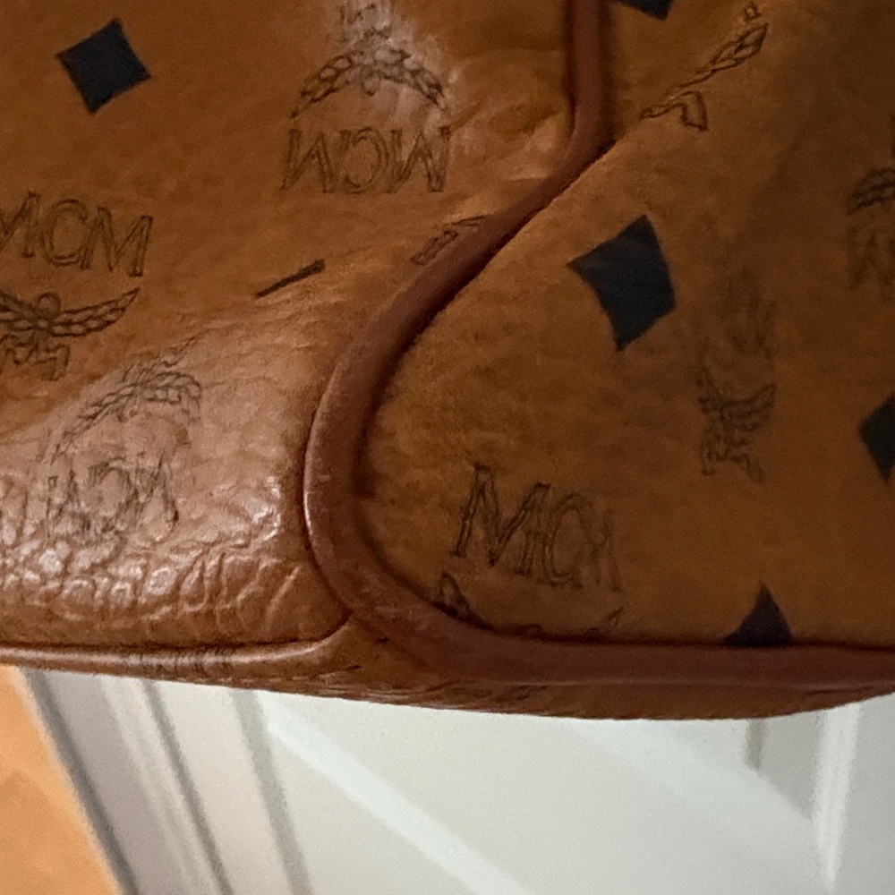MCM Vintage Cognac Visetos Monogram Large Dome Tote - Picture 10 of 14